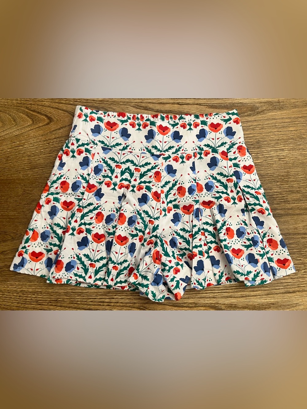 Emily McCarthy Women's Floral Pleated Lined High Rise Pull-On Skort S